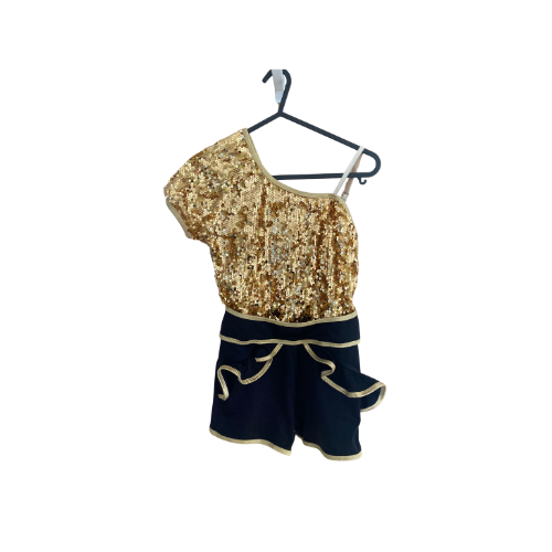 Black & Gold Seqin Biketard