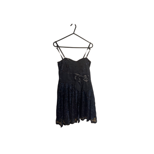 Black Sequin Dress w/Bow