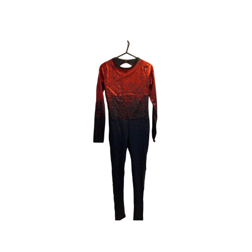 Black & Red Shimmer Catsuit
