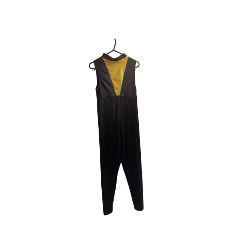 Black w/Gold Halterneck Catsuit