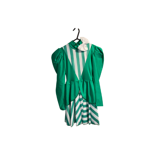 Green & White Striped Dress