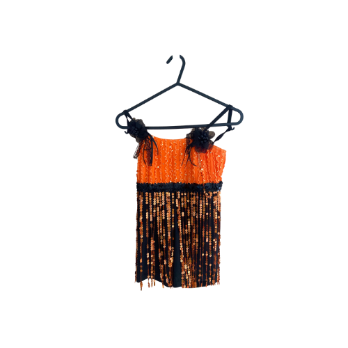 Orange & Black Biketard