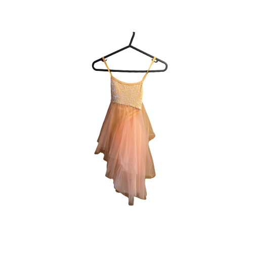 Peach Sequin Asymmetric Dress