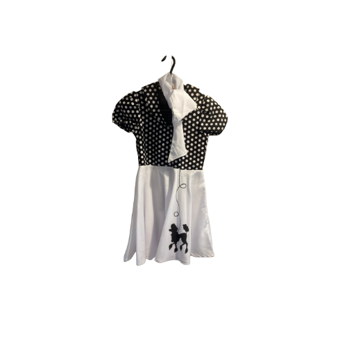 Poodle Black & White Dress