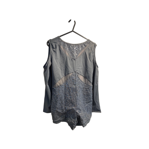 Slate Grey Shoulder Cutout Biketard