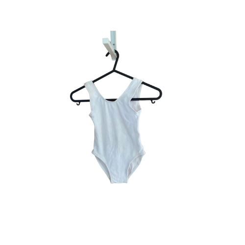 White Cotton Sleeveless Leotard