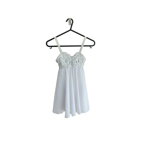 White Sequin Top Dress