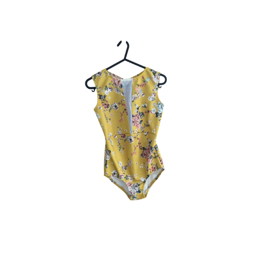 Yellow Floral Print Leotard